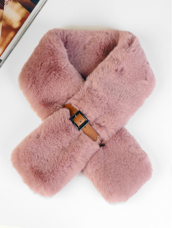 Fashion Plush Premium Scarf W/ Buckle